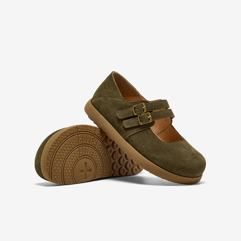 Bata休闲玛丽珍2025秋商场新款牛剖皮娃娃百搭通勤单鞋3092DCQ5