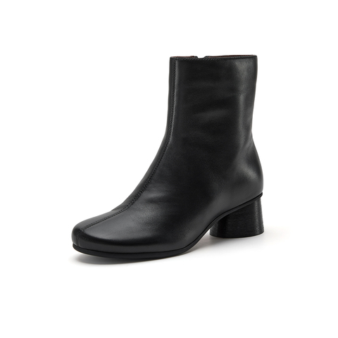 Bata时装靴女2025冬季新款羊皮软底通勤百搭中筒靴66071DZ5