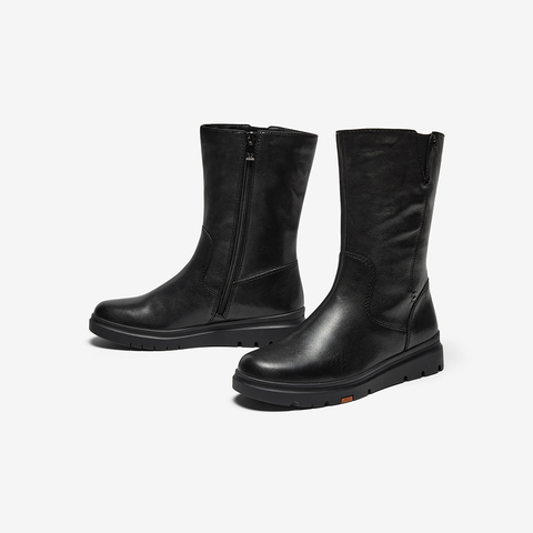 Bata时装靴子女2025冬季商场新款羊皮保暖厚软底通勤长靴ABN70DS5