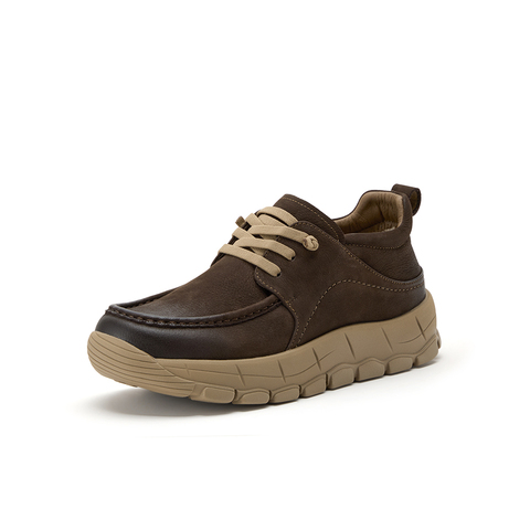 Bata低靴男2025冬商场新款百搭休闲时尚牛皮厚底休闲男靴30880DM5