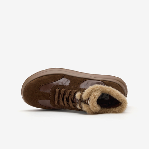 Bata休闲鞋女2025冬商场新款通勤百搭时尚厚底高帮德训鞋AD152DM5