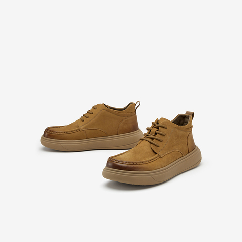 Bata皮靴男2025冬季商场新款时尚百搭保暖厚底牛皮低靴H5915DD5