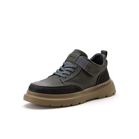 Bata高帮板鞋男2025冬季商场新款休闲百搭通勤牛皮低靴90025DD5