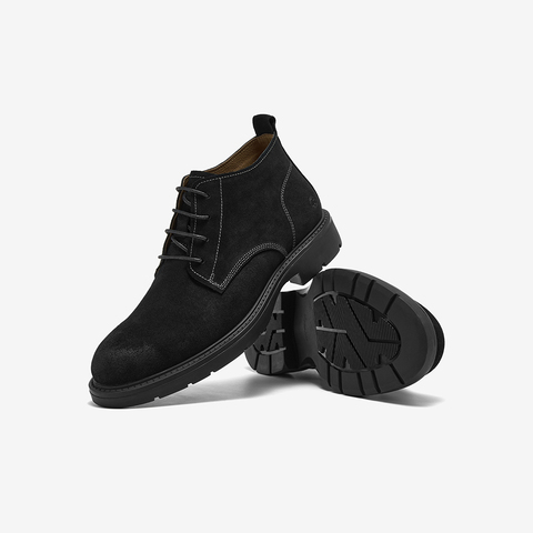 Bata马丁靴男冬2025冬新款英伦风牛剖皮百搭通勤复古低靴29696DD5