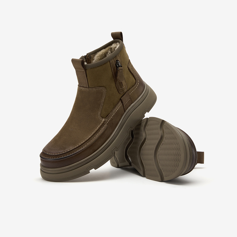 Bata皮靴男2025冬季商场新款加绒休闲百搭通勤低靴79338DD5