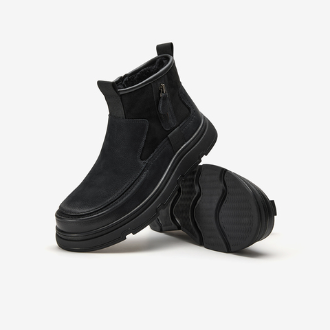 Bata皮靴男2025冬季商场新款加绒休闲百搭通勤低靴79338DD5