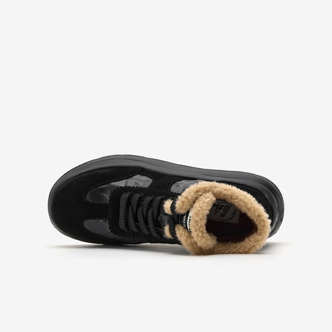 Bata休闲鞋女2025冬商场新款通勤百搭时尚厚底高帮德训鞋AD152DM5