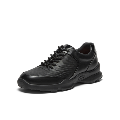 Bata休闲鞋女2025春秋商场新款牛皮复古厚底轻便运动鞋UVG01AM6