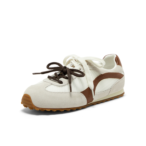 Bata休闲鞋女2025春秋新款通勤百搭德训轻便透气运动鞋B6831AM6