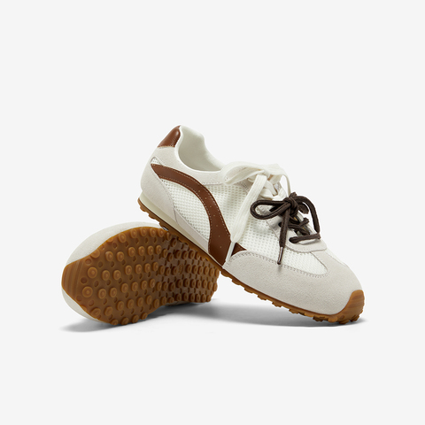 Bata休闲鞋女2025春秋新款通勤百搭德训轻便透气运动鞋B6831AM6