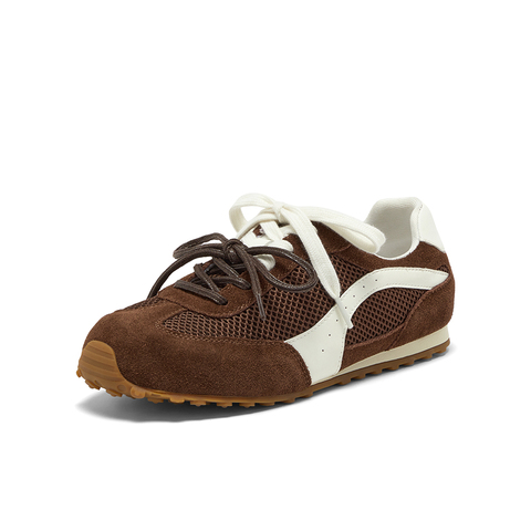 Bata休闲鞋女2025春秋新款通勤百搭德训轻便透气运动鞋B6831AM6