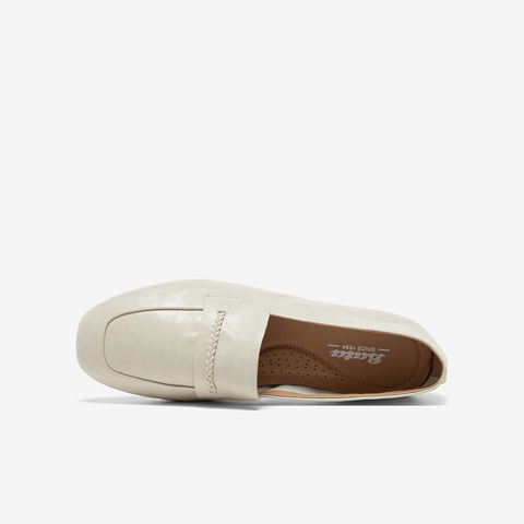 Bata乐福鞋女2025春秋商场新款英伦羊皮通勤软底一脚蹬