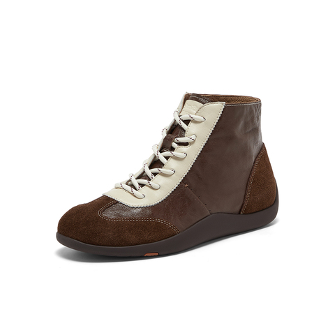 Bata德训鞋女2025春秋商场新款双皮软酪牛羊皮软底休闲鞋