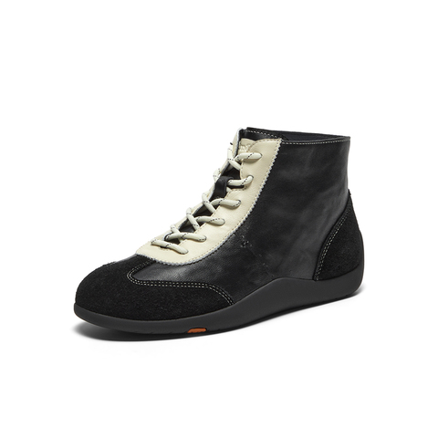 Bata德训鞋女2025春秋商场新款双皮软酪牛羊皮软底休闲鞋