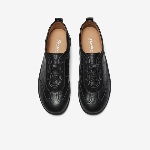 Bata羊皮书德训女2025春秋季商场新款时尚软底休闲运动鞋ALI57AM6