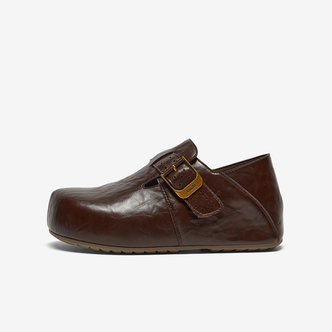 Bata勃肯鞋女2026春季商场新款英伦复古牛剖皮内增高单鞋2825DAM6