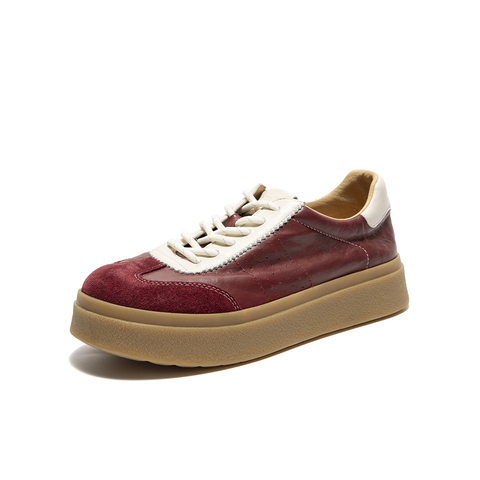 Bata休闲鞋女2026春季商场新款通勤百搭德训鞋运动厚底板鞋UZL01AM6