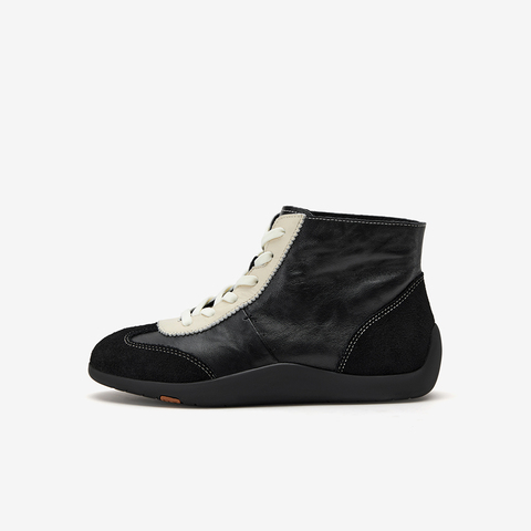 Bata德训鞋女2026春季商场新款双皮软酪牛羊皮软底休闲鞋ALI59AM6