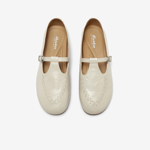 Bata麦穗玛丽珍2026春季商场新款复古英伦羊皮软底乐福鞋AUO33AA6