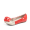 BELLE/百丽春季红色漆皮/白色羊皮女单鞋(JM) J999-AQ2