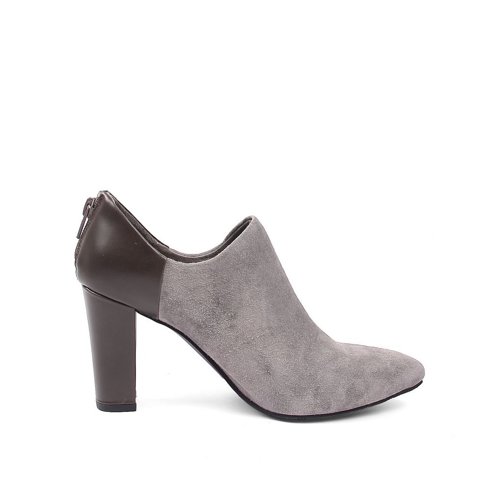 belle/百丽2012秋季灰色羊绒/深灰光羊皮女皮鞋3vv28d