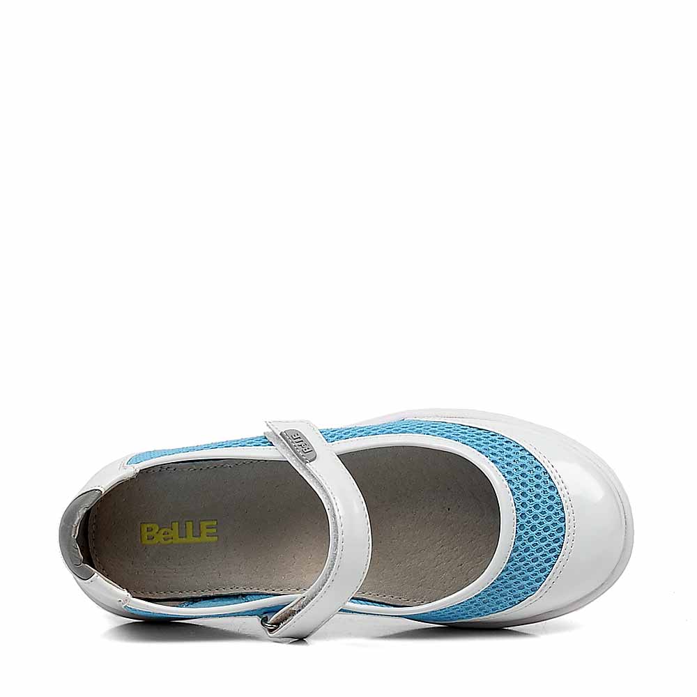 belle/百丽童鞋2013春季白色人造革女中童板鞋91209