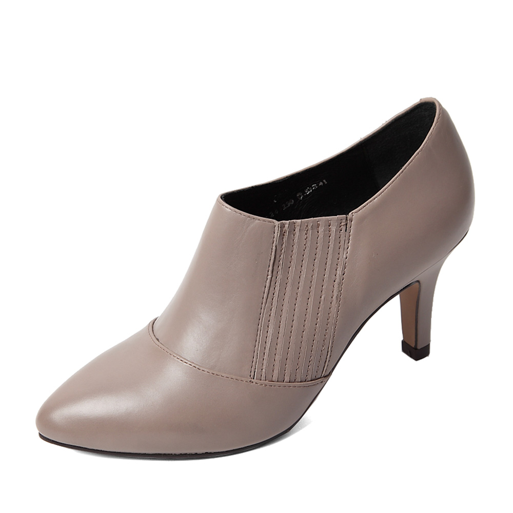 belle/百丽2014秋季浅灰胎牛皮女皮鞋bab24cm4