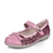 Belle/百丽童鞋2015夏季新款粉色头层皮/纺织物女小童皮鞋灯鞋DB0057
