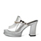 BELLE/百丽夏季专柜同款银色金属牛皮女凉鞋Q4V1DBT6