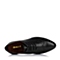 BELLE/百丽秋专柜同款黑牛皮革经典复古女单鞋BMM22CM6