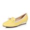 BELLE/百丽春季专柜同款黄色绵羊皮女单鞋（冲孔）BHA16AQ6