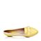 BELLE/百丽春季专柜同款黄色绵羊皮女单鞋（冲孔）BHA16AQ6