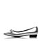 BELLE/百丽春专柜同款银色金属牛皮女单鞋Q8C1DAQ7