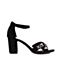 BELLE/百丽夏黑色优雅纺织品钻饰女凉鞋30401BL7