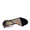 BELLE/百丽夏季专柜同款黑色羊绒皮女皮凉鞋R5F1DBL7