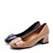 BELLE/百丽秋季专柜同款棕色油皮胎牛皮皮带扣女单鞋BWI02CQ7