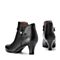 BELLE/百丽冬季专柜同款黑色油皮牛皮女短靴3EKC3DD7