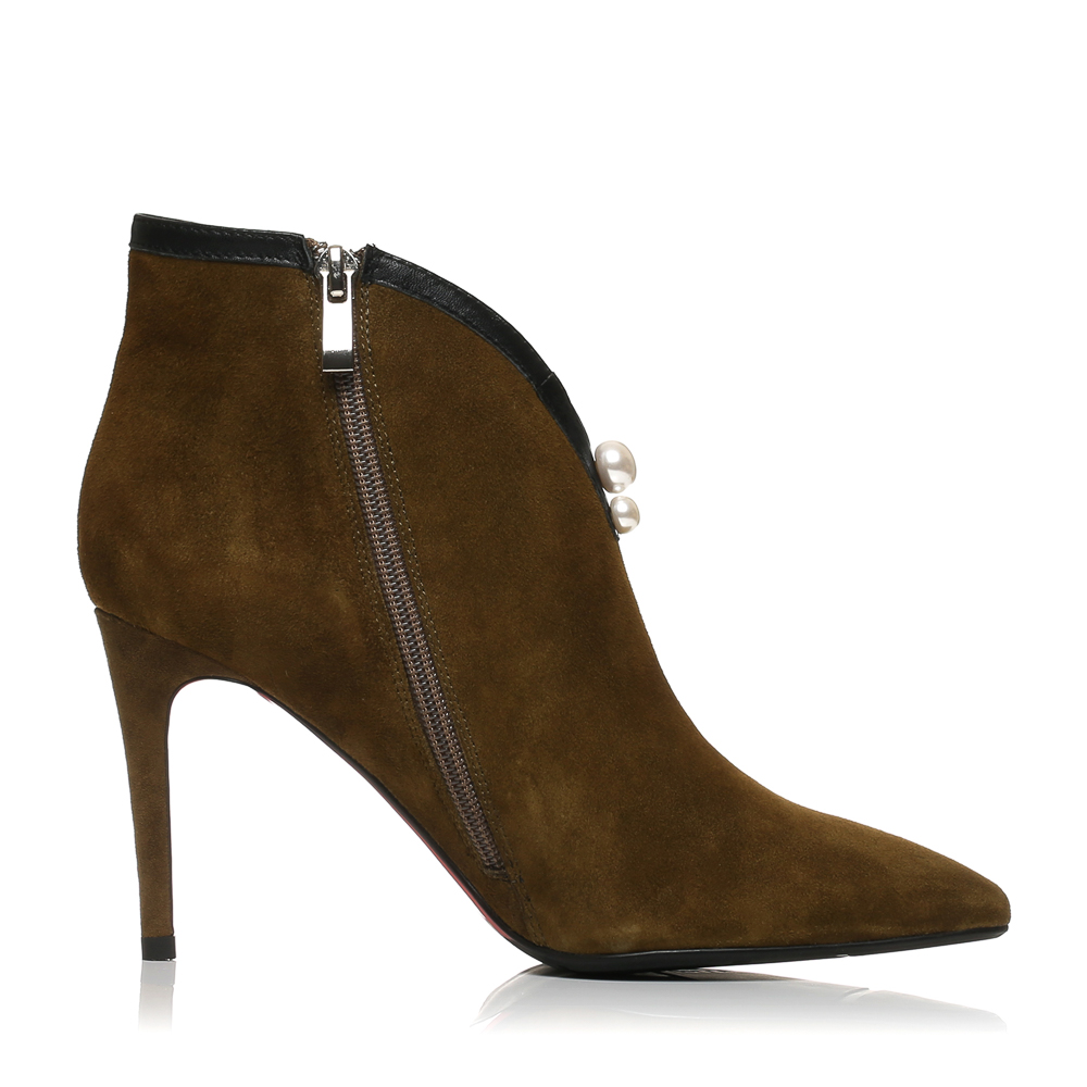 belle/百丽冬绿色优雅羊绒皮/牛皮女短靴86260dd7