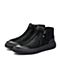 BELLE/百丽冬季专柜同款黑色牛皮男休闲靴(绒里)5LU01DD7