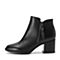 BELLE/百丽冬季专柜同款黑色牛皮女短靴（单里）BRB42DD7