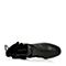 BELLE/百丽冬专柜同款黑色摔纹油皮小牛女皮靴BXU40DD7