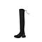 BELLE/百丽瘦瘦靴冬季专柜同款黑色弹力绒布/羊皮女长靴S1A1DDC7