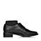 BELLE/百丽专柜同款黑色时尚英伦风牛皮革/纺织品女皮鞋BLS25AM8