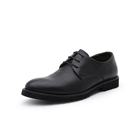 BELLE/百丽商场同款黑色牛皮革男商务正装鞋5PW01AM8