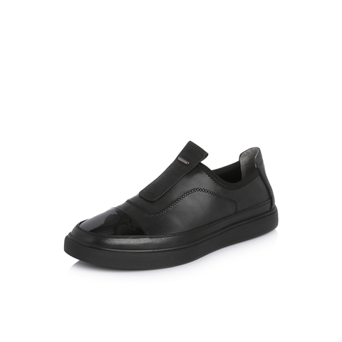 BELLE/百丽商场同款黑色纺织/牛皮革男休闲鞋5RC02AM8