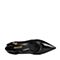 BELLE/百丽专柜同款黑色皱漆皮尖头女单鞋S3D1DAQ8