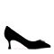 BELLE/百丽专柜同款黑色羊绒皮女单鞋S3P1DAQ8