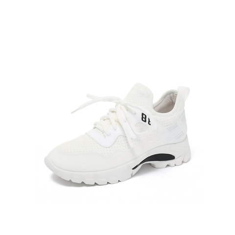 BELLE/百丽专柜同款白色弹力布运动风女休闲鞋S7H1DCM8