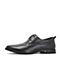 BELLE/百丽商场同款黑色优雅轨迹面牛皮革系带正装男皮鞋5TM01CM8