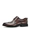 BELLE/百丽商场同款棕色布洛克雕花牛皮革系带正装男皮鞋5TH01CM8